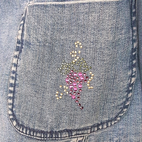 L VINTAGE PENDELTON Denim Rhinestone Jean Jacket - Picture 6 of 14